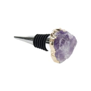 utalind crystal wine stopper, irregular natural amethyst stone bottle wine stopper(purple)