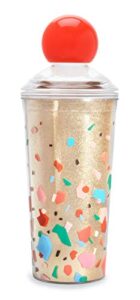 ban.do glitter bomb gold cocktail shaker, bpa-free drink mixer holds 20 ounces, confetti