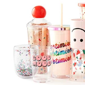 ban.do Glitter Bomb Gold Cocktail Shaker, BPA-Free Drink Mixer Holds 20 Ounces, Confetti