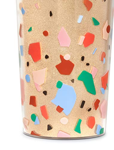 ban.do Glitter Bomb Gold Cocktail Shaker, BPA-Free Drink Mixer Holds 20 Ounces, Confetti