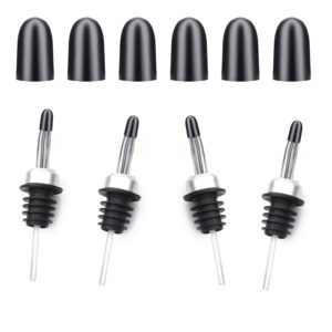 100pcs Pourers Dust Covers, Wine Liquor Bottle Pourers Caps, Oil Dispenser Spout & Liquor Spout Covers Rubber Pourer Caps for Bars Wine Clubs Cafes (Black)