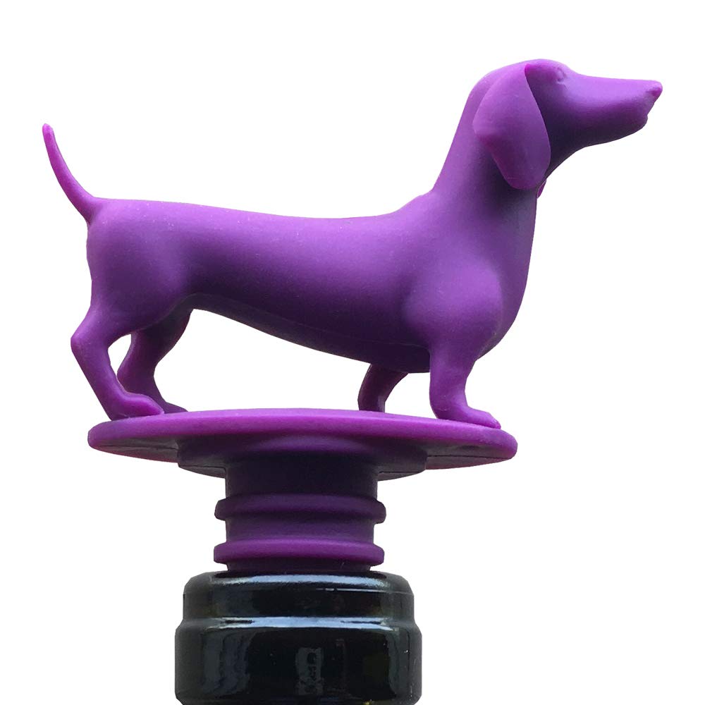 The Wiener Dog Wine Stopper | Silicone Reusable Wine Saver | Dachshund Wine Accessory Gift