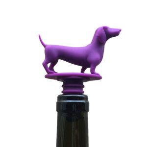 The Wiener Dog Wine Stopper | Silicone Reusable Wine Saver | Dachshund Wine Accessory Gift