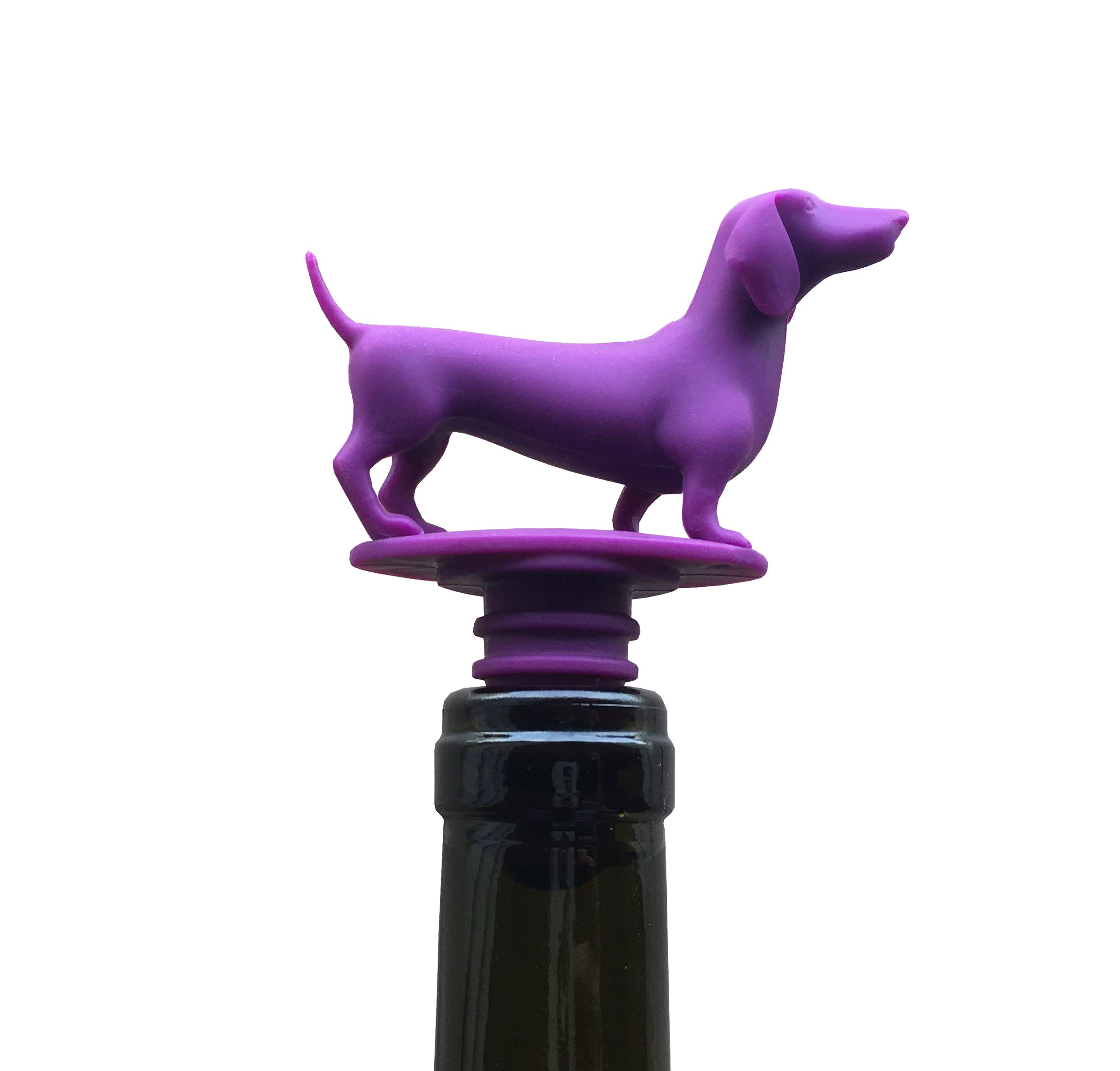 The Wiener Dog Wine Stopper | Silicone Reusable Wine Saver | Dachshund Wine Accessory Gift