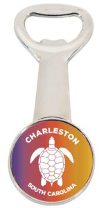 charleston south carolina rainbow turtle design souvenir magnetic bottle opener