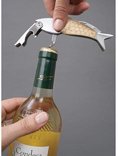 FAFAXOXO Unique Fish Corkscrew, Professional Waiters Corkscrew Wine Key Bottle Opener,Manual Wine Key for Servers, Waiters, Bartenders and Home Use