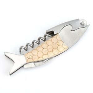 FAFAXOXO Unique Fish Corkscrew, Professional Waiters Corkscrew Wine Key Bottle Opener,Manual Wine Key for Servers, Waiters, Bartenders and Home Use