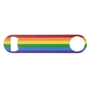 rainbow love powder coated steel bottle opener
