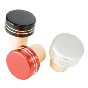 true metallic stoppers (includes 3 stoppers), 1.5", black/red/silver