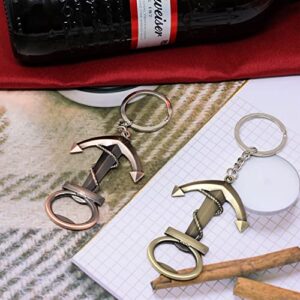 yueton 2PCS Boat Anchor Bottle Opener Keychain Alloy Novelty Creative Beer Wine Bottle Opener Party Favors Backpack Pendant