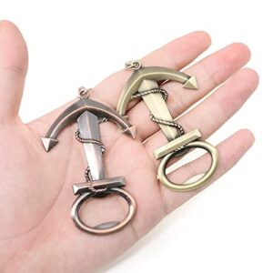 yueton 2PCS Boat Anchor Bottle Opener Keychain Alloy Novelty Creative Beer Wine Bottle Opener Party Favors Backpack Pendant