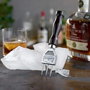 Viski 3 Pronged Ice Pick, Wood Handle Stainless Steel Ice Shaper, Bar & Cocktail Tools