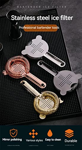 Cocktail Strainer,hawthorne strainer,Stainless Steel Bar Strainer, Bar Tool Drink Strainer with 100 Wire Spring for Professional Bartenders and Mixologists Professional for Bar Restaurant Home