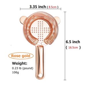 Cocktail Strainer,hawthorne strainer,Stainless Steel Bar Strainer, Bar Tool Drink Strainer with 100 Wire Spring for Professional Bartenders and Mixologists Professional for Bar Restaurant Home