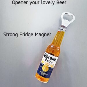 Magnetic Beer Bottle Opener Figure Big Size Beer Bottle Bar Refrigerator Decor Unique Birthday Gifts Collection Tall 21.5 cm (Corona Extra)