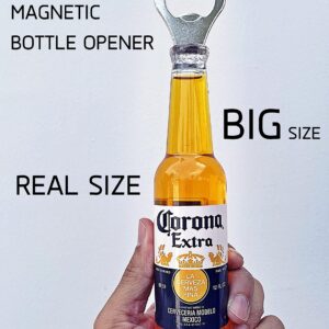 Magnetic Beer Bottle Opener Figure Big Size Beer Bottle Bar Refrigerator Decor Unique Birthday Gifts Collection Tall 21.5 cm (Corona Extra)