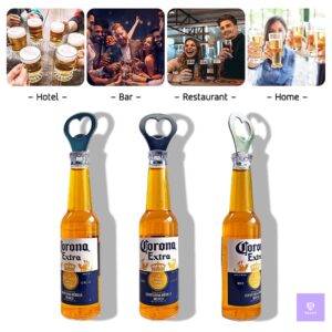 Magnetic Beer Bottle Opener Figure Big Size Beer Bottle Bar Refrigerator Decor Unique Birthday Gifts Collection Tall 21.5 cm (Corona Extra)