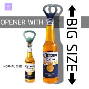 Magnetic Beer Bottle Opener Figure Big Size Beer Bottle Bar Refrigerator Decor Unique Birthday Gifts Collection Tall 21.5 cm (Corona Extra)