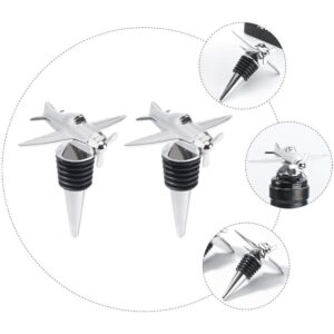 Yardwe 2pcs Wine Bottle Stopper Wine Champagne Preservation Plug Aircraft Style Beer Wine Spout Saver Beverage Bottle Seal Cork