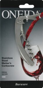 oneida 5-inch waiter's corkscrew, polished stainless steel