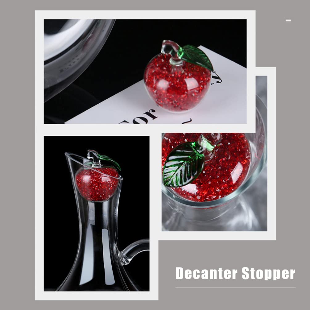 Cabilock Wine Decanter Stopper Bling Crystal GlassApple Bottle Sealing Plug Champagne Carafe Replacemen Cork Caps for Home Wedding Party