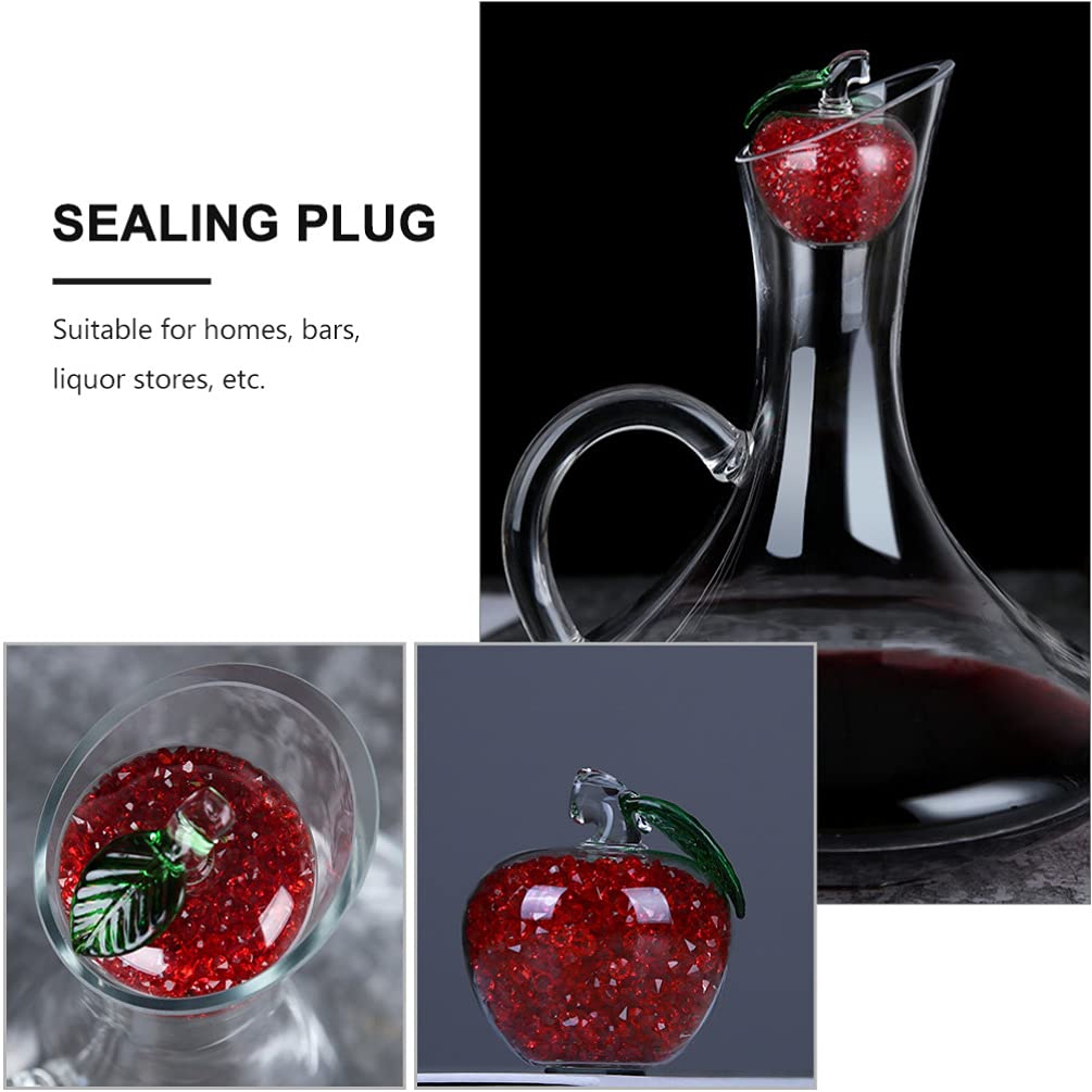 Cabilock Wine Decanter Stopper Bling Crystal GlassApple Bottle Sealing Plug Champagne Carafe Replacemen Cork Caps for Home Wedding Party