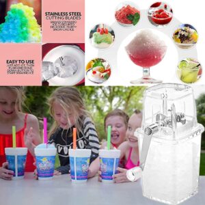 CZ-XING Ice Crusher Manual Rotary Ice Crusher Cocktails Slush Machine Ice Cube Crushed Smoothies Ice Crusher Machine Home 1.25L Chrome Plated Ice Grinder Ice cube Drinks Chopper Stirrer (Transparent)