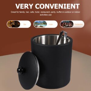 DOITOOL Stainless Steel Ice Bucket Double Wall Insulated Ice Bucket Beer Bottle Drink Cooler Party Beverage Chiller Bin Baskets for Cocktail Bar Black