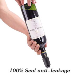 Vacuum Wine Stoppers with Time Scale Record Saver Wine Preserver Leak Proof,Bottle Sealer Keeps Wine Fresh for 7 Days, Best Gifts for Wine Lovers. (2 Pack)