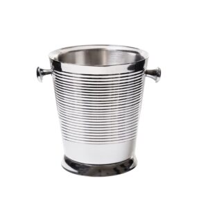 sol living champagne bucket - double wall insulated stainless steel - wine & champagne holder - portable chiller bin for bars, parties, commercial use - ribbed, 3.6 qt