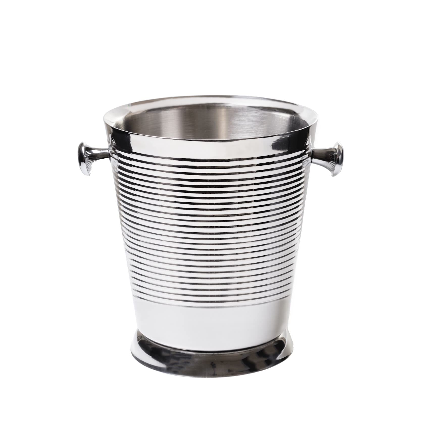 Sol Living Champagne Bucket - Double Wall Insulated Stainless Steel - Wine & Champagne Holder - Portable Chiller Bin for Bars, Parties, Commercial Use - Ribbed, 3.6 Qt