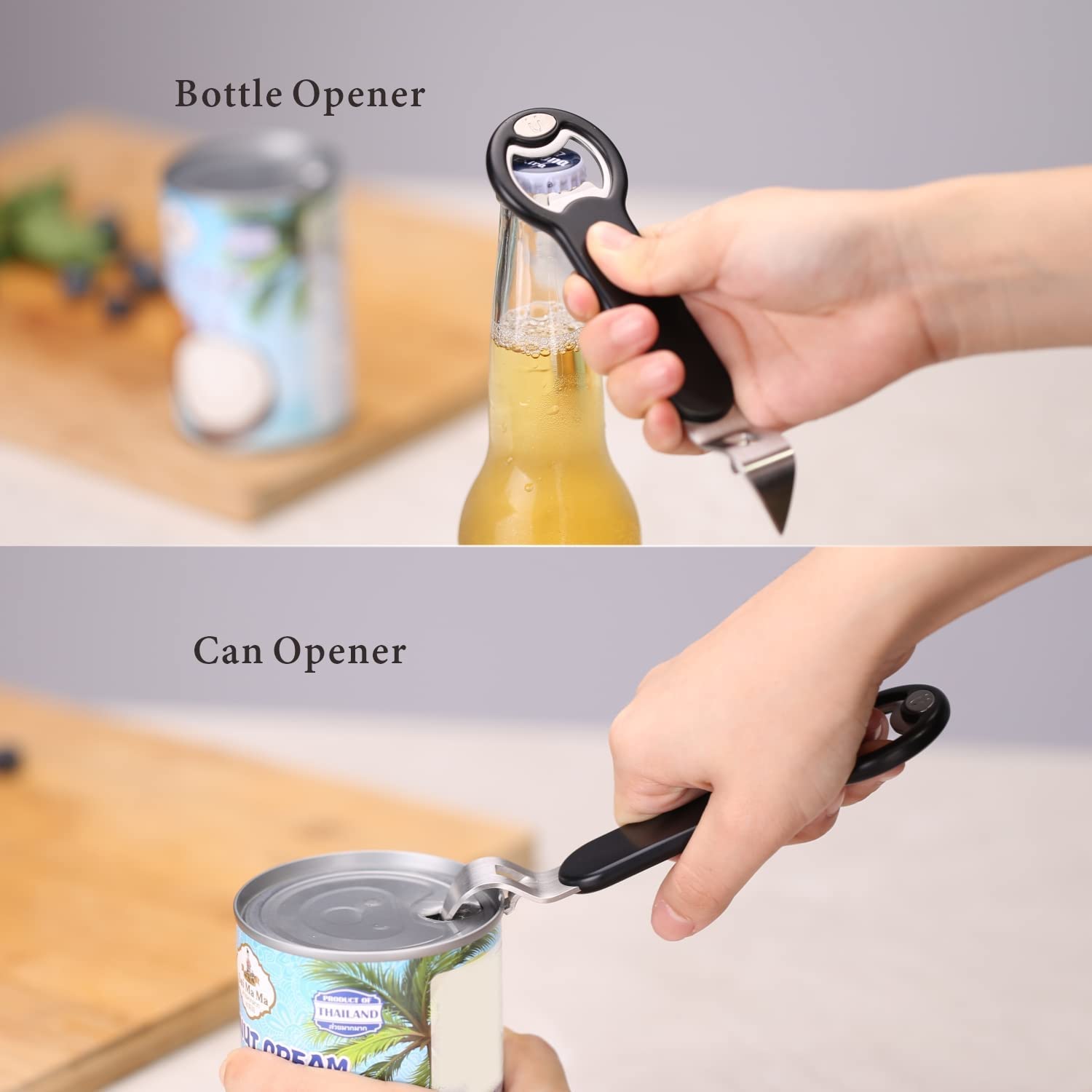 KITCHENDAO Magnetic Bottle and Can Opener for Refrigerator & 2 in 1 Magnetic Beer Bottle Opener for Fridge