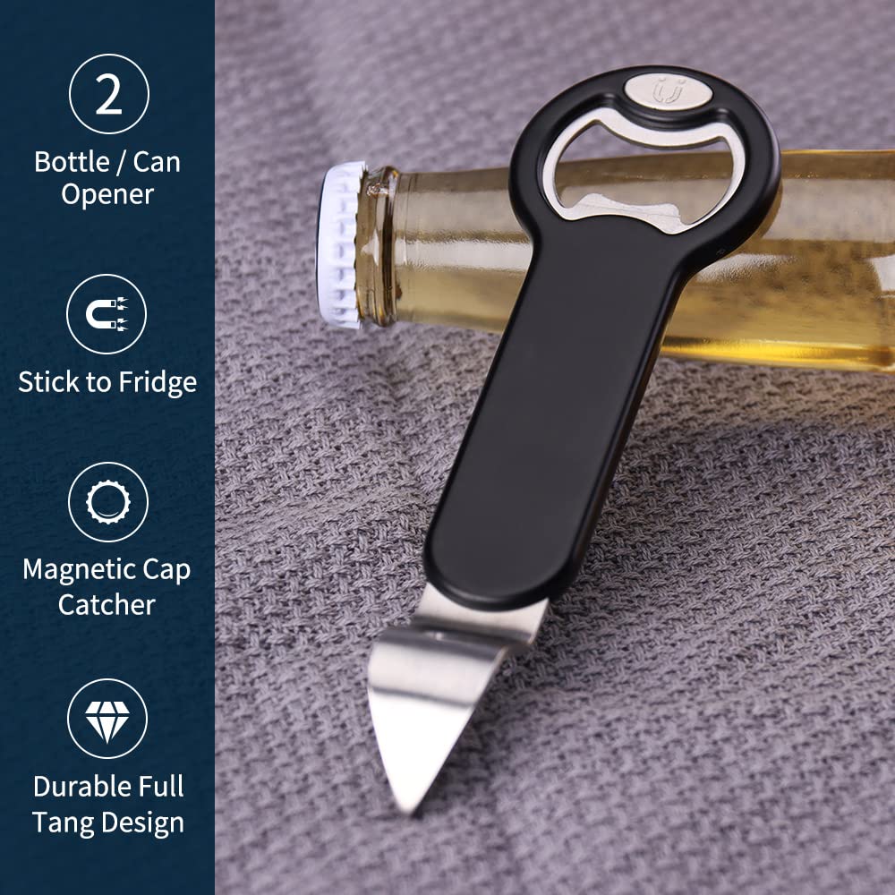 KITCHENDAO Magnetic Bottle and Can Opener for Refrigerator & 2 in 1 Magnetic Beer Bottle Opener for Fridge