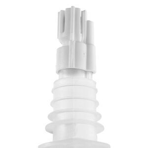 (Pack of 12) Measured Liquor Pourers, 2 oz, No Collar Clear Spout Bottle Pourer with White Tail