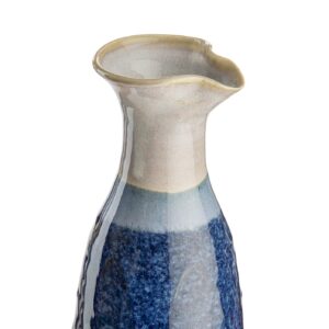 Castle Arch Pottery Wine Jug Thrown by Hand in Ireland. Original 600ml Volume- 8 Inches Height with Celtic Spiral Symbol(Blue)