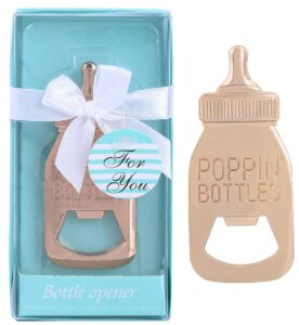 pack of 36 baby shower favors for guest supplies poppin bottle bottle opener baby shower favor for boy baby shower souvenirs decorations by weddparty (blue, 36)
