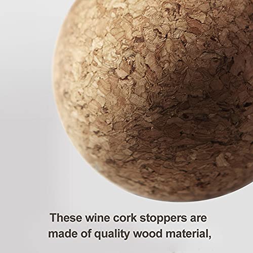 Wine Cork Ball,2.4inch Wooden Cork Ball Stopper Wine Decanter Top Accessories Carafe Bottle Replacement Wine Stoppers(size:2pcs)