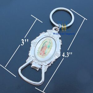 12 Pcs Our Lady of Guadalupe Bottle Opener Keychain Baptism Favor First Communion Gift Recuerdos de Bautizo