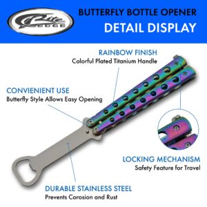 SZCO Supplies 9” Rainbow Finished Butterfly-Open Styled Travel/Camping Bottle Opener (211522-RB)