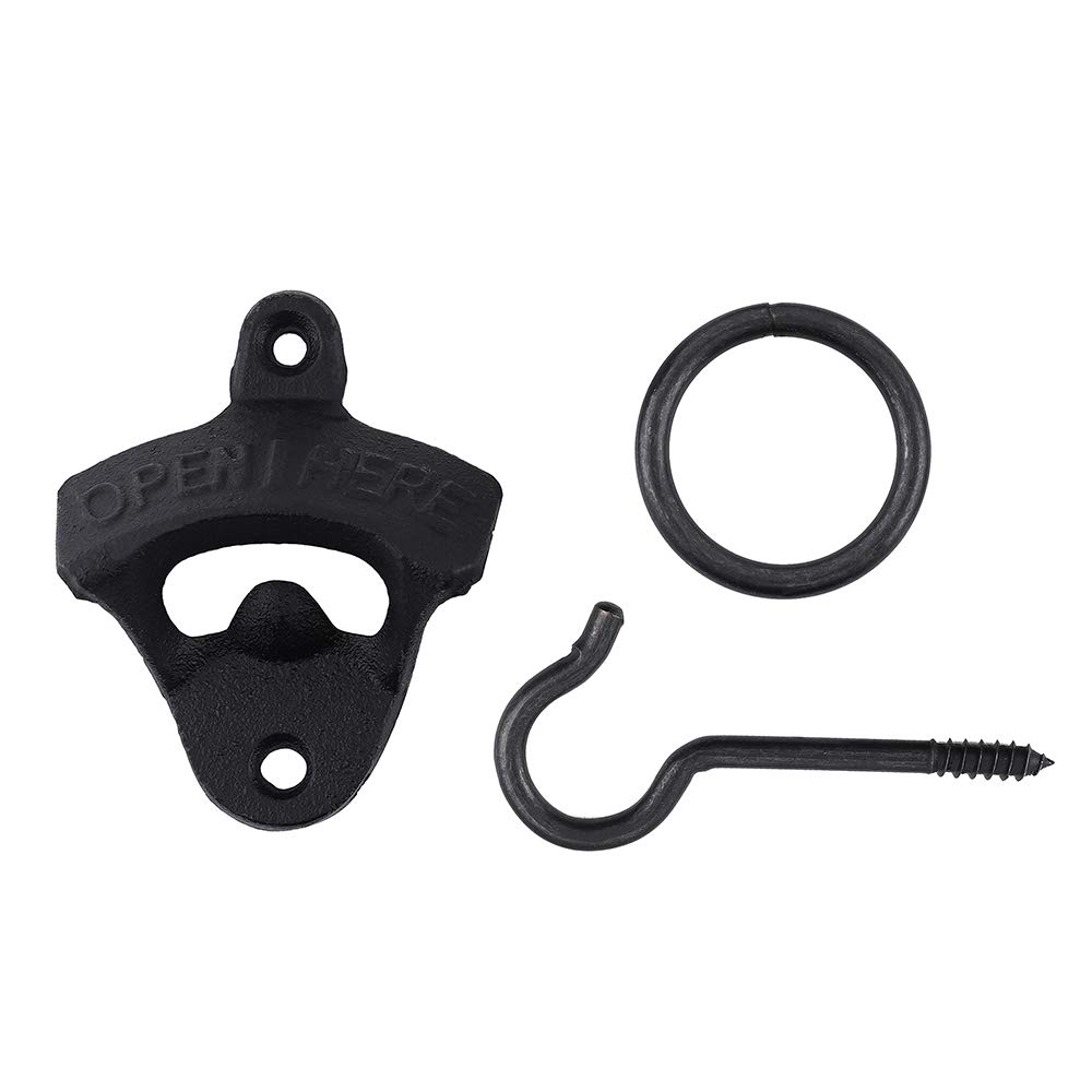 Iparts DIY Hook and Ring Game Hardware Set with Wall Mount Bottle Opener