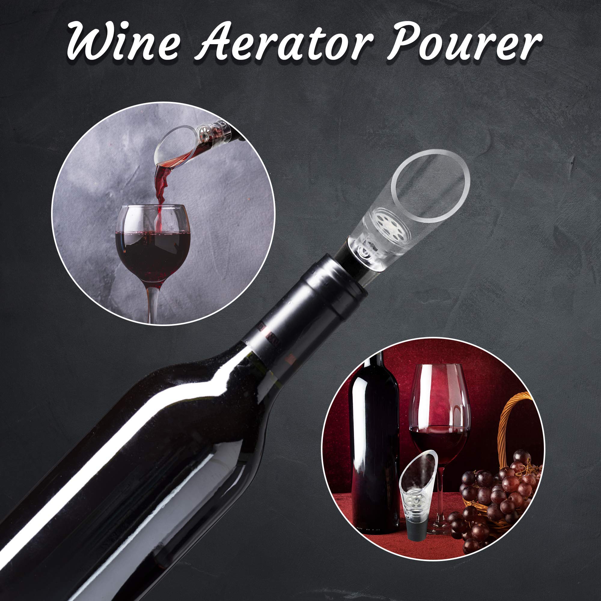 Trovety Aerators For Wine – 2-in-1 Diffuser Oxygenator and Pouring Dispenser for Enhanced Smoother Flavors of Red Wines – Robust Acrylic Plastic and Silicone Rubber Aeration Breather (1)