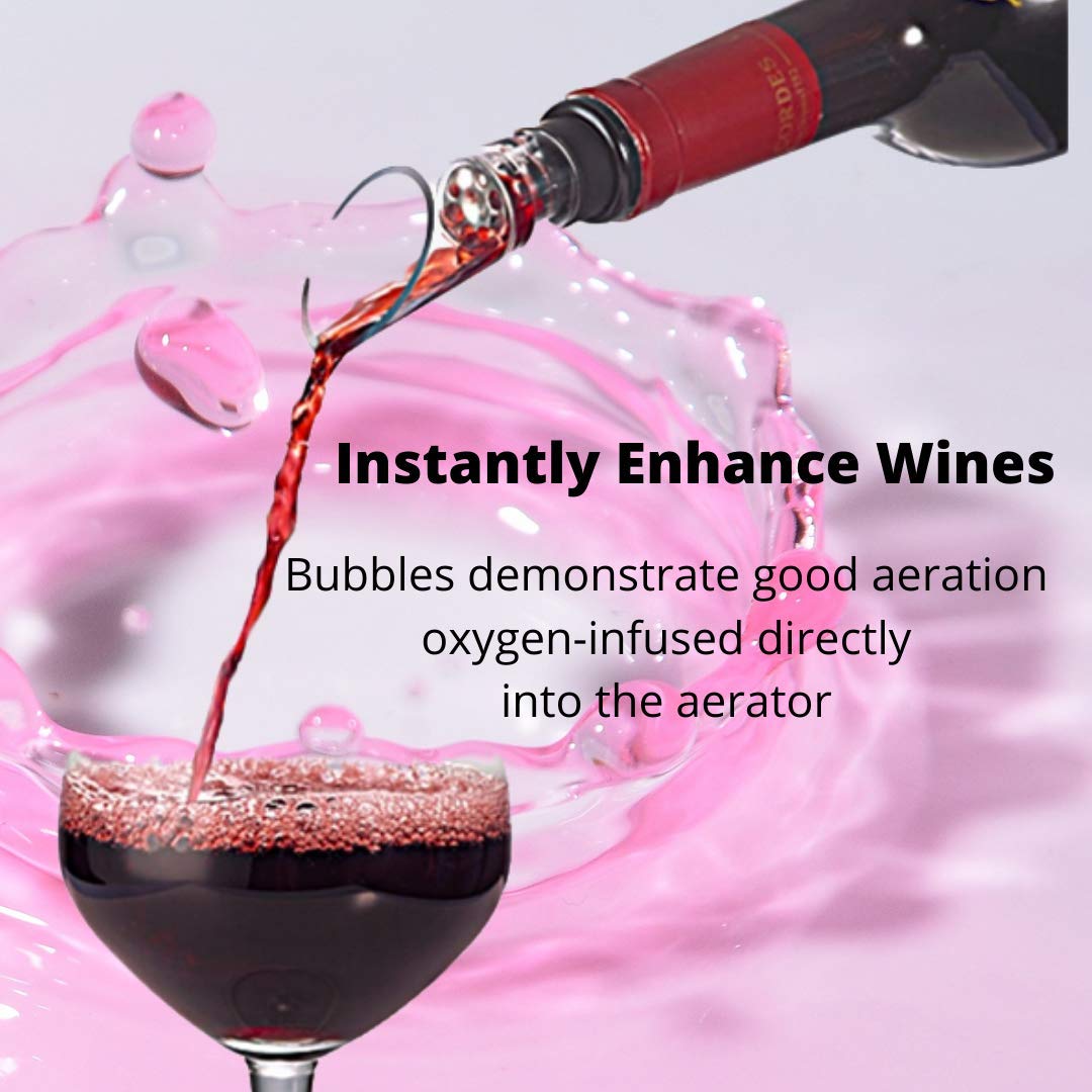 Trovety Aerators For Wine – 2-in-1 Diffuser Oxygenator and Pouring Dispenser for Enhanced Smoother Flavors of Red Wines – Robust Acrylic Plastic and Silicone Rubber Aeration Breather (1)