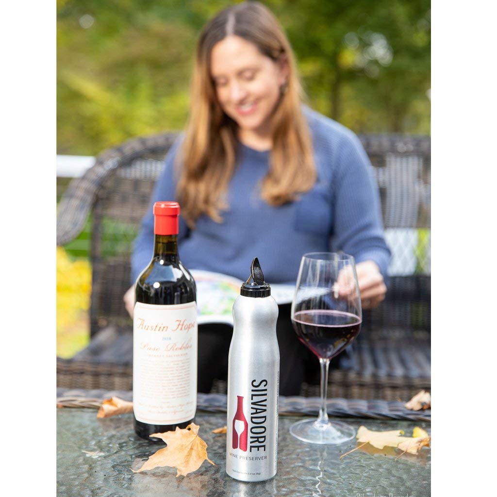 Silvadore Wine Preserver | Argon Wine Preserver Gas | Safe, Clean, 100% Argon Wine Saver Spray | Affordable Wine Preservation System for Open Bottles of Wine | Award Winning Shaped Can (1 Can Pack)