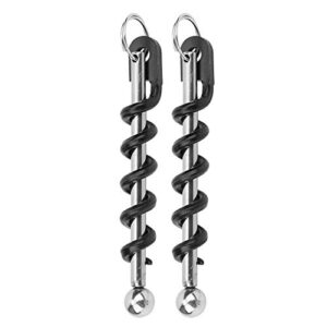 2Pcs Portable Stainless Steel Wine Beer Bottle Openers with Keychain Multi‑Functional Corkscrews for Home Kitchens,Cafes, Restaurants,Outdoor Picnics,Camping and Parties Black