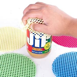 6 Pieces Rubber Jar Gripper Pads Round Kitchen Coasters Multi-Purpose Bottle Lid Openers, Multicoloured