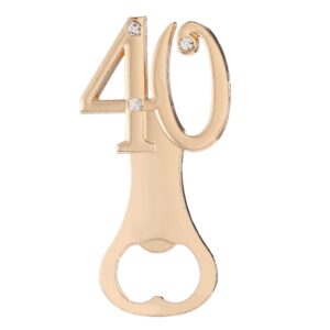 15 Pcs Gold Birthday Party Favors 40th Bottle Opener,Gold 40 Wedding Anniversary Party Favors Gift Keepsake Souvenir with Individual Gift Package for Party Favors Gift & Decoration (Gold 40th, 15)