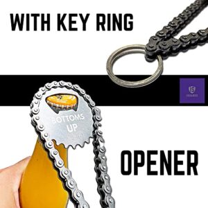Bike Chain Gear Bottle Opener With Key Ring Chain Bottoms Up Sprocket Silver Stainless Steel Unique Birthday Amazing Gifts For Cyclists Bike Lover