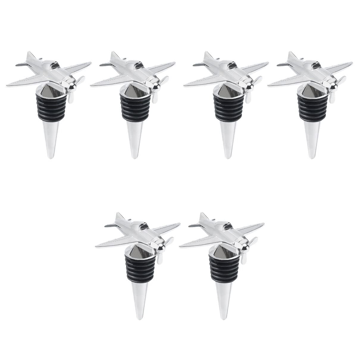 Cabilock 6 pcs Metal Wine metal wine plug wine stopper insert red wine bottle stopper Bottle Stopper Airplane