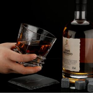 EXREIZST Whiskey Stones Gift Set - Whiskey Gifts for Men, Granite Chilling Whiskey Rocks, Scotch Bourbon Whiskey Glass Gift Box Set, Best Drinking Gifts for Dad Husband Birthday Party Holiday Present