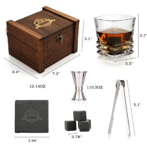 EXREIZST Whiskey Stones Gift Set - Whiskey Gifts for Men, Granite Chilling Whiskey Rocks, Scotch Bourbon Whiskey Glass Gift Box Set, Best Drinking Gifts for Dad Husband Birthday Party Holiday Present